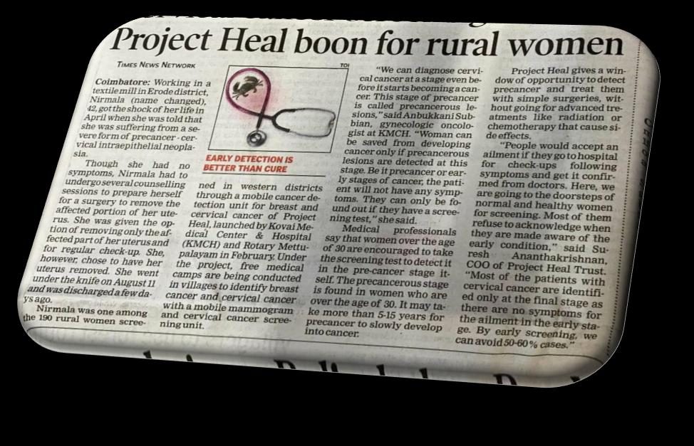 Press coverage of Project HEAL's first beneficiary after her successful surgery