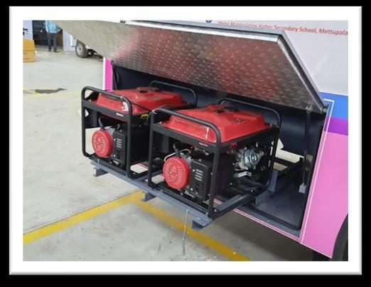 Twin generator sets fitted to the vehicle