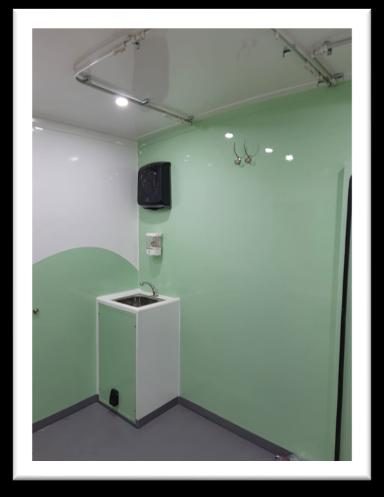 Handwash area inside the mobile unit